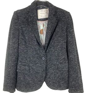 Cartonnier Anthrpologie Contemporary One Button Blazer Novelty Print Lining Sz S